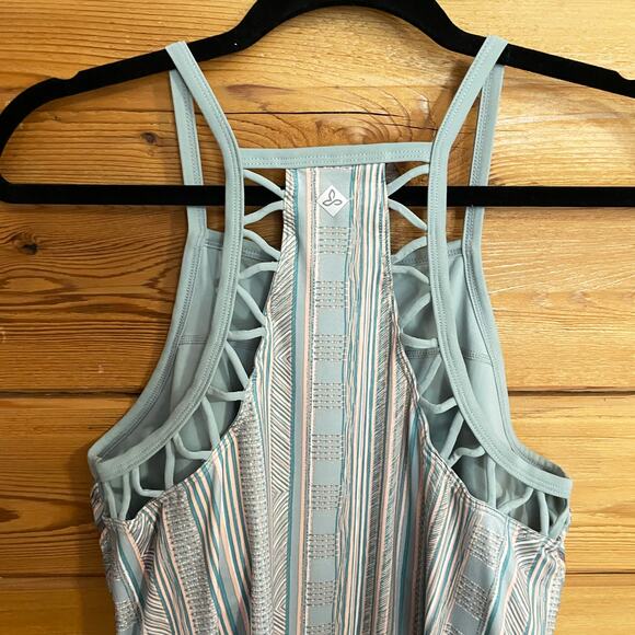 Prana Ardor Dress Aqua Halter Built in Bra Size Medium - Picture 4 of 7